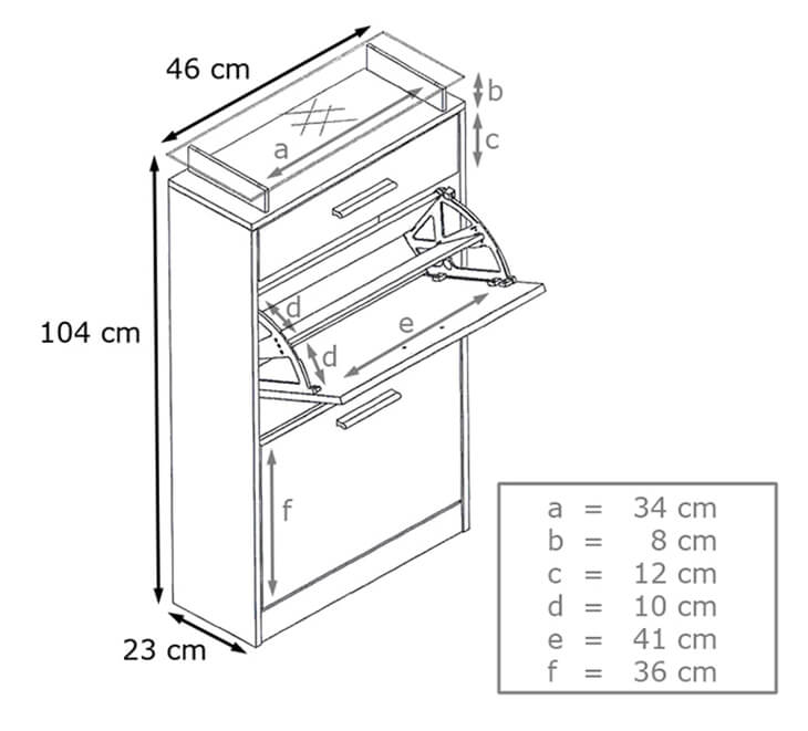 Dimensions du meuble chaussures moderne